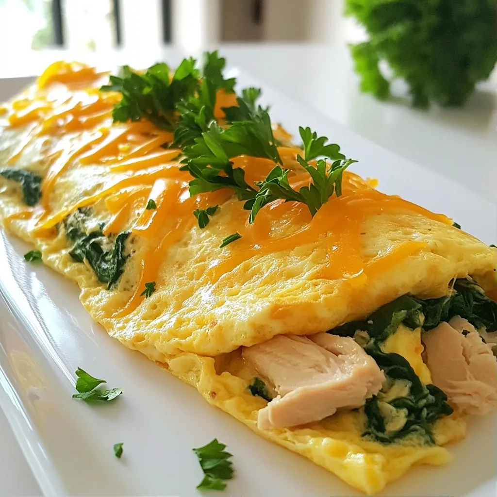 Savory Quick Breakfast Turkey Spinach Omelette Recipe