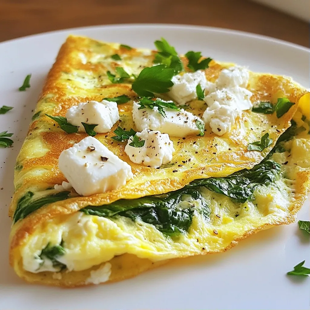 Fluffy Weight Loss Recipes Spinach Omelette with Feta