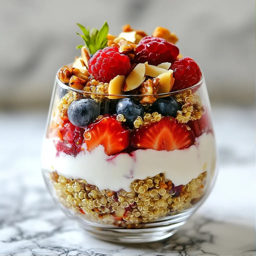Nutty Easy Healthy Breakfast Quinoa and Berry Parfait