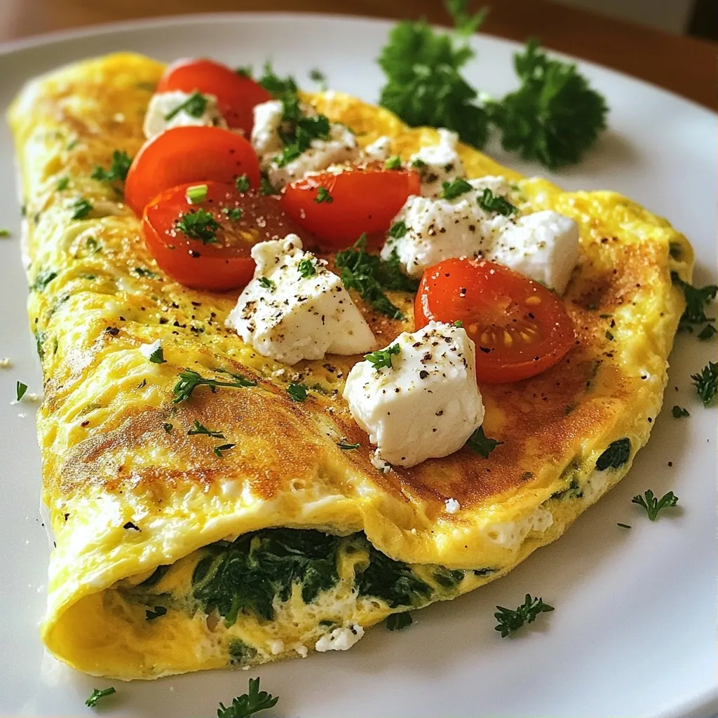 Savory Protein Spinach Feta Omelet for a Healthy Meal