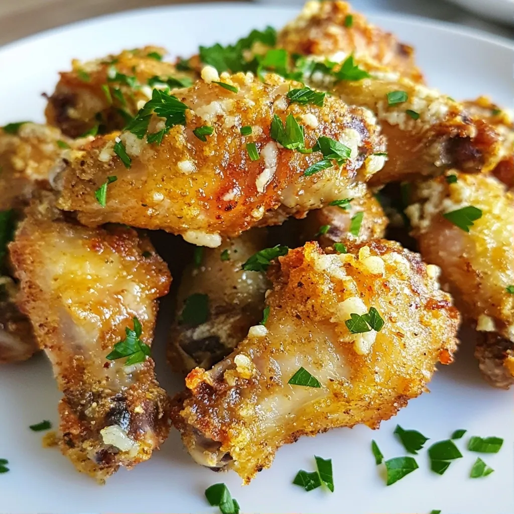 Crispy air fryer recipes Parmesan Garlic Chicken Wings