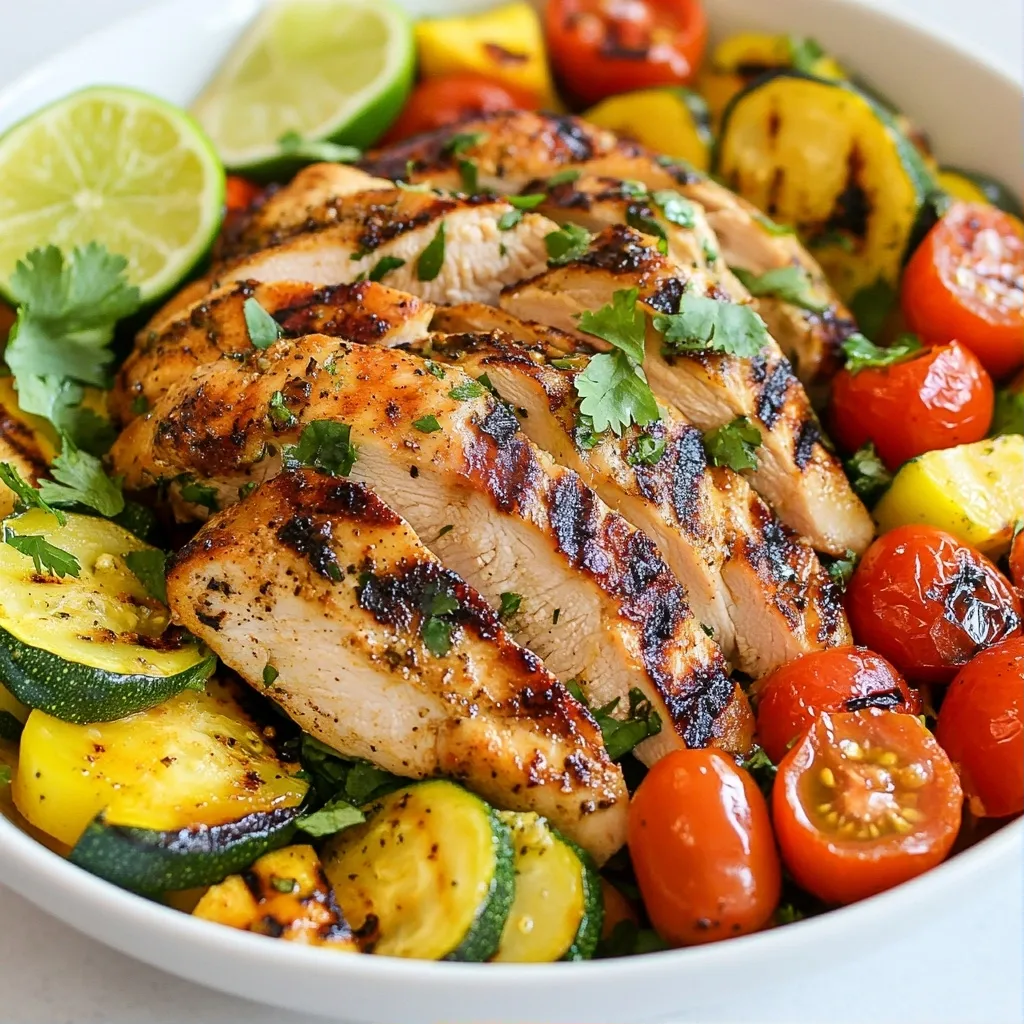 Smoky Low Carbs Recipes Grilled Chicken Veggie Bowl