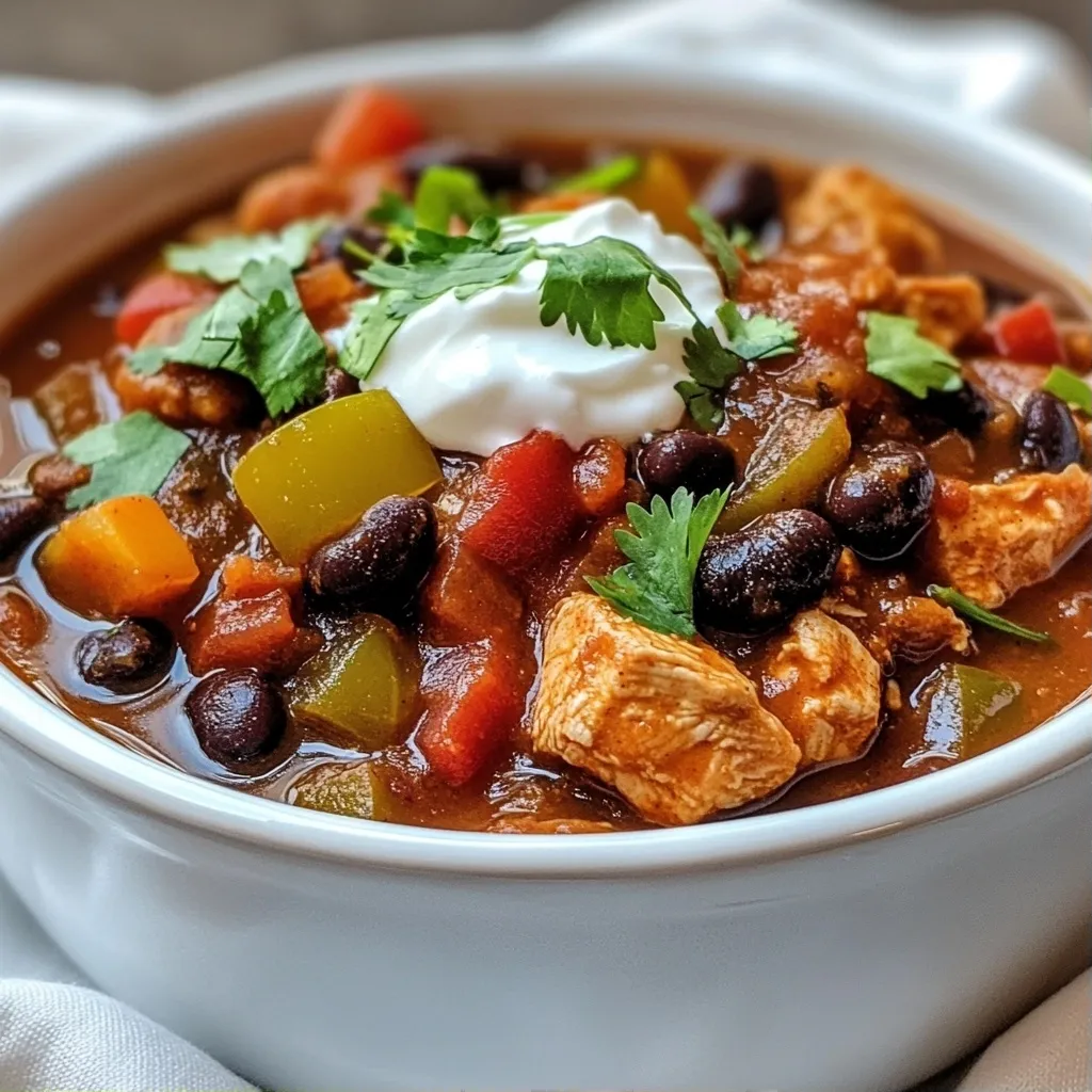 Hearty High Protein Black Bean & Chicken Chili Recipe