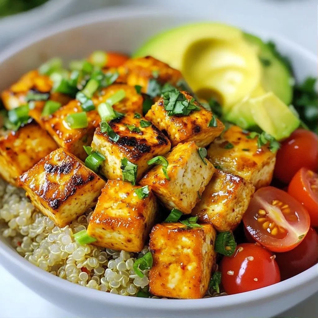 Zesty High Protein Lemon Cilantro Tofu Bowls Recipe