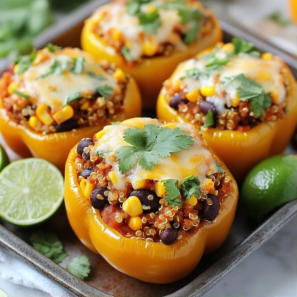 Savory Protein-packed Quinoa Stuffed Bell Peppers