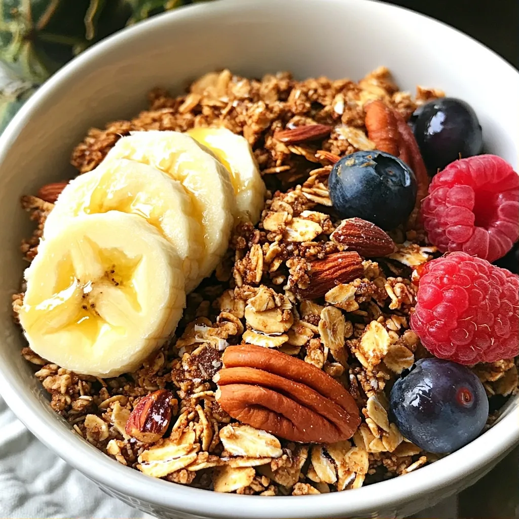 Crunchy Easy Healthy Breakfast Granola with Almond Milk