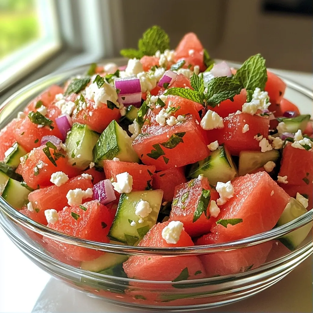 Refreshing Easy Healthy Breakfast Watermelon Mint Salad