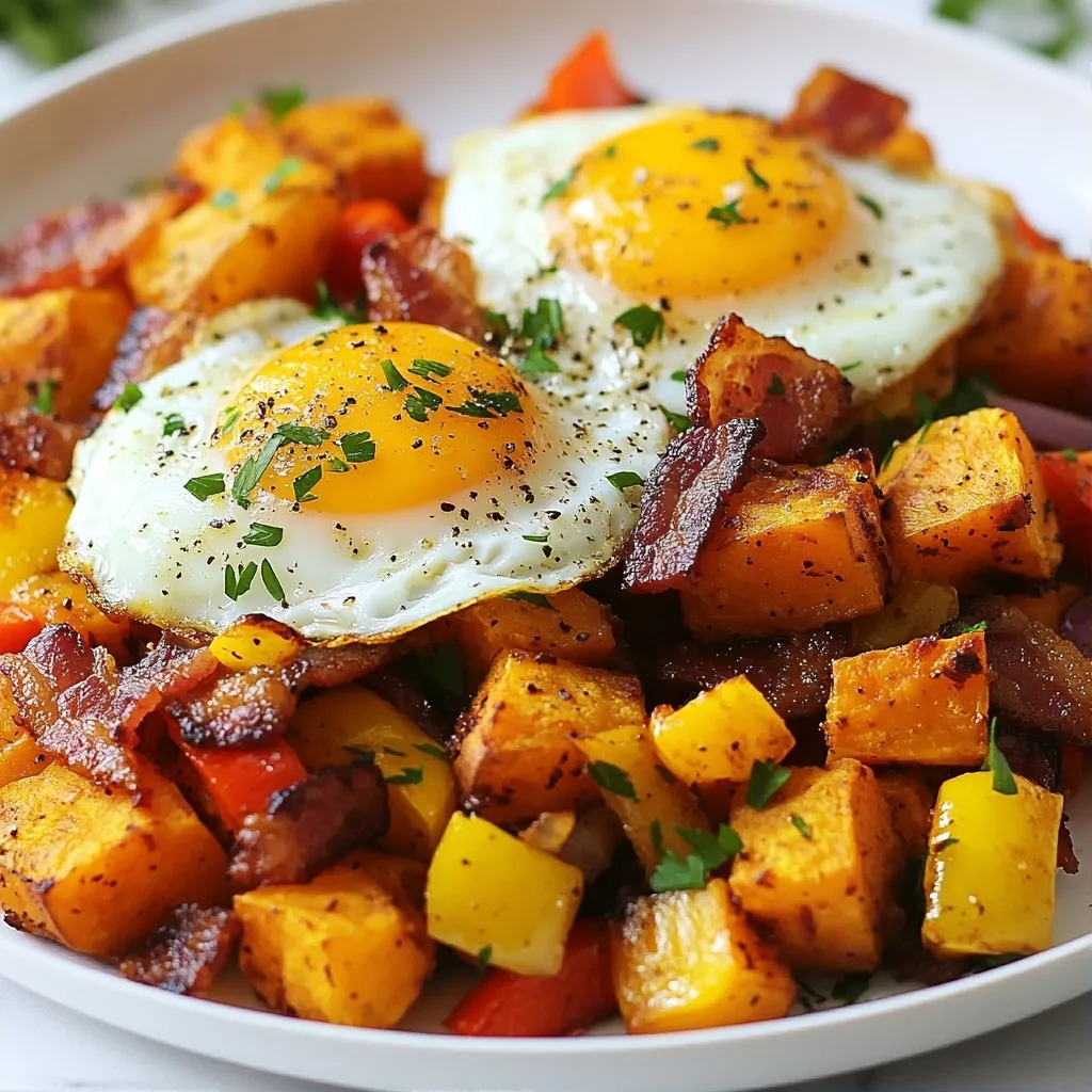 Crispy High Protein Recipe Sweet Potato and Turkey Hash