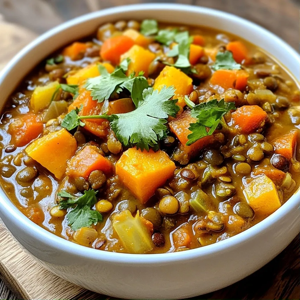 Smoky High Protein Lentil and Sweet Potato Stew Recipe