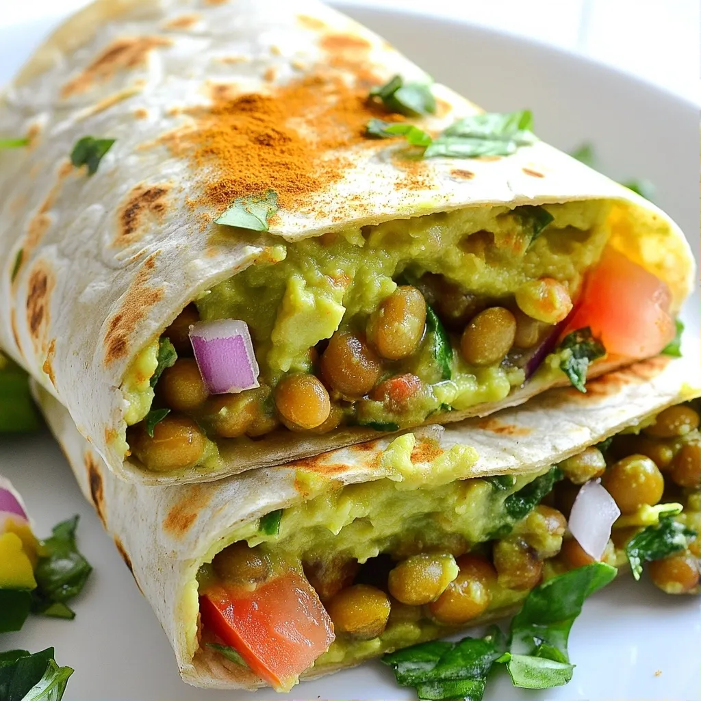Hearty Quick Breakfast Lentil Avocado Wraps Recipe