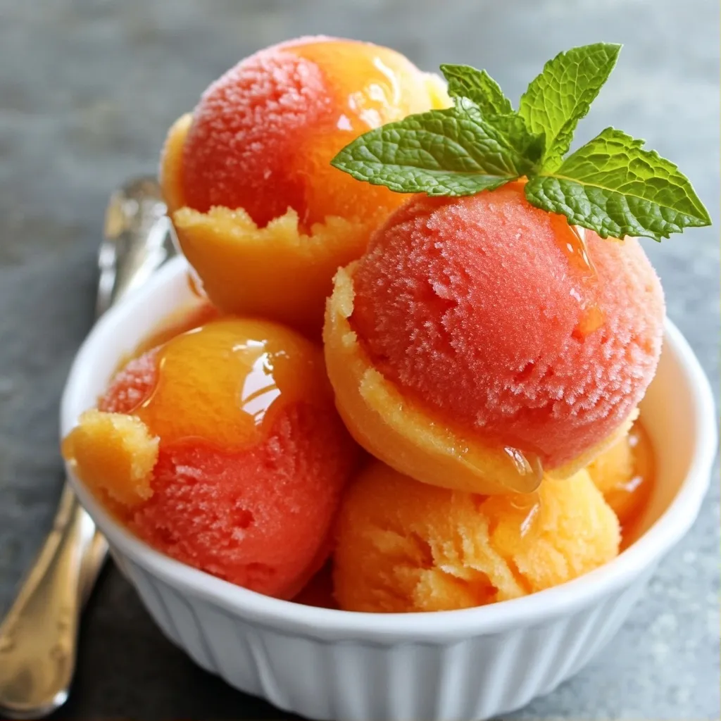 Quick Desserts Melon Mint Sorbet Refreshing Treat