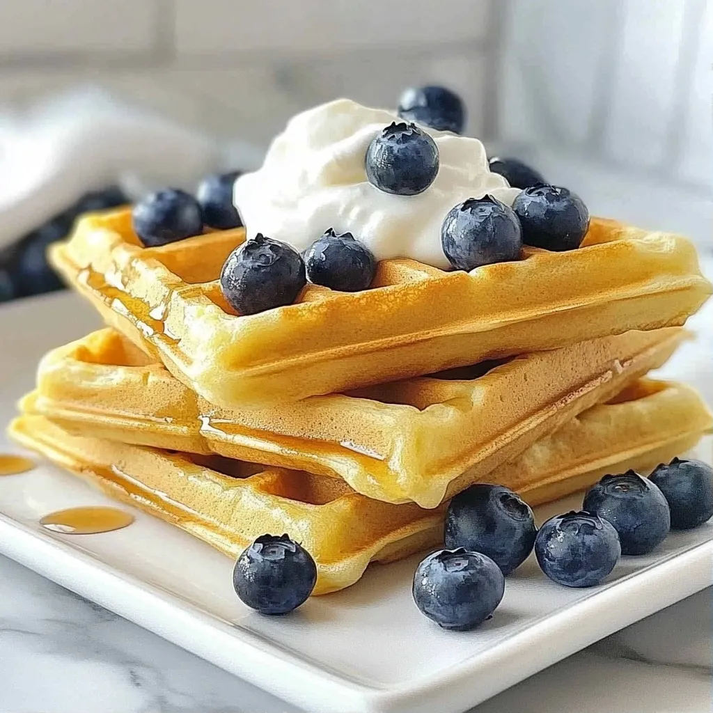 Fluffy High Protein Blueberry Protein Waffles Recipe