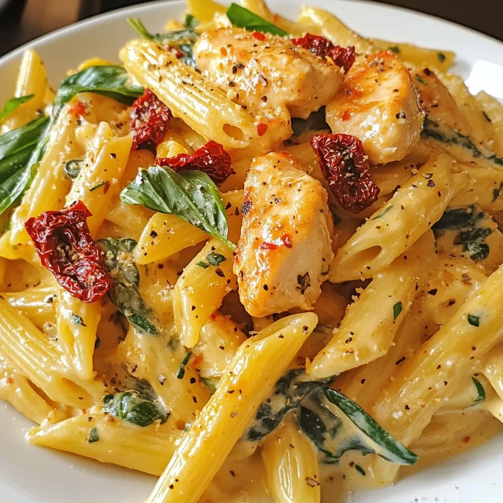 Quick Chicken Recipes Creamy Sun-Dried Tomato Pasta