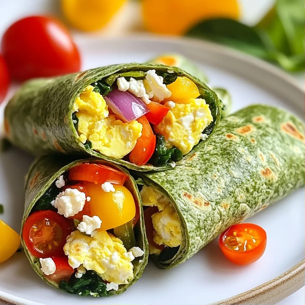 Savory Easy Healthy Breakfast Egg White Veggie Wraps