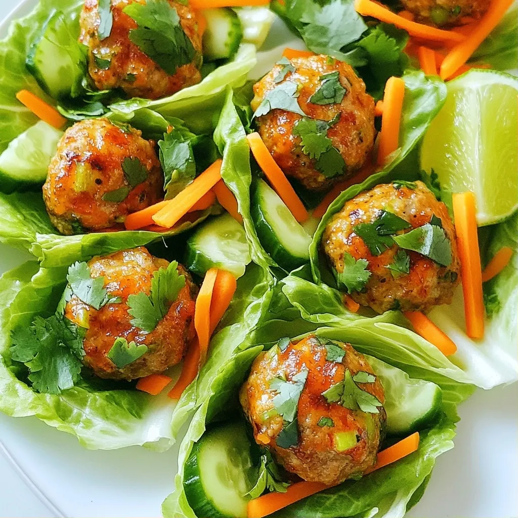 Spicy High Protein Turkey Meatball Lettuce Wraps Recipe