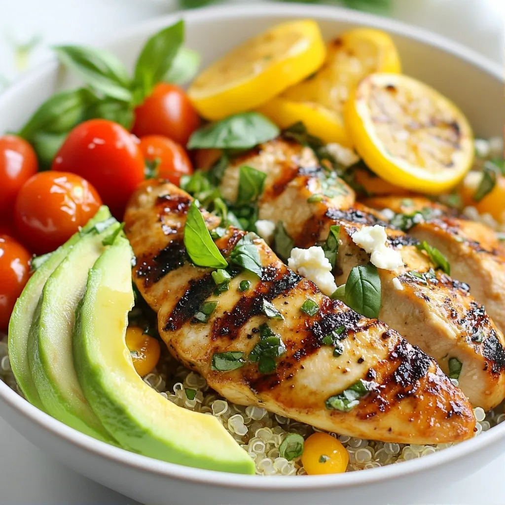 Tangy High Protein Recipes Lemon Basil Chicken Bowls