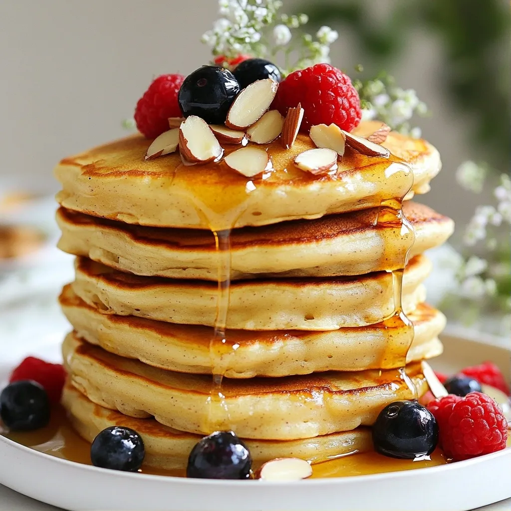 Fluffy High Protein Vanilla Almond Protein Pancakes
