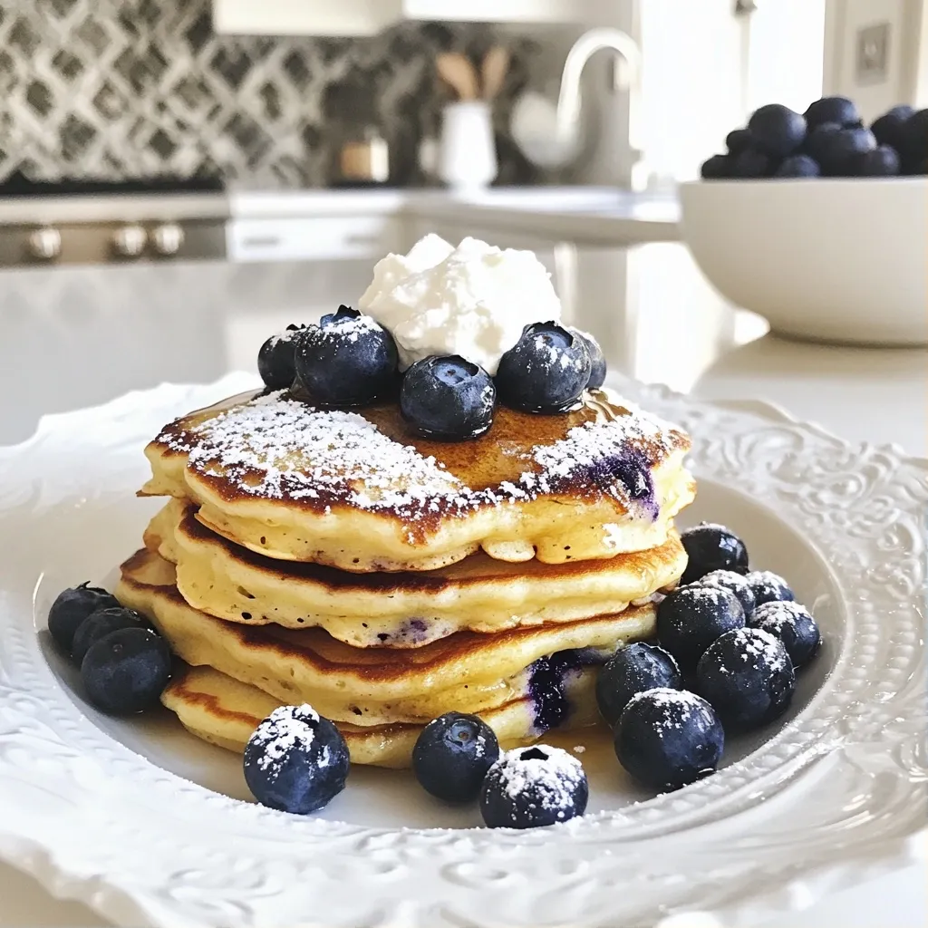 Fluffy Protein-packed Ricotta Blueberry Pancakes