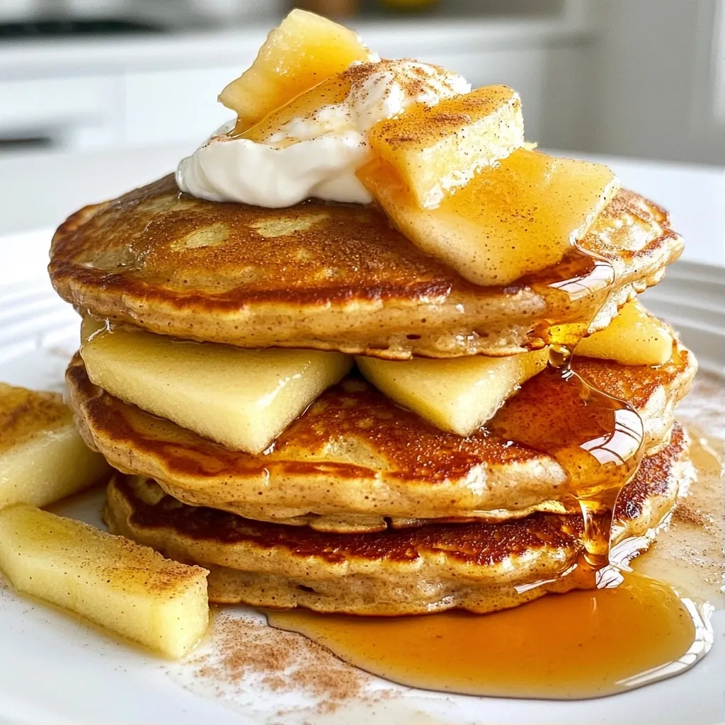 Fluffy High Protein Recipe Apple Cinnamon Pancakes