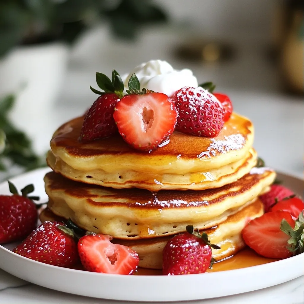 Fluffy High Protein Strawberry Protein Pancakes Recipe