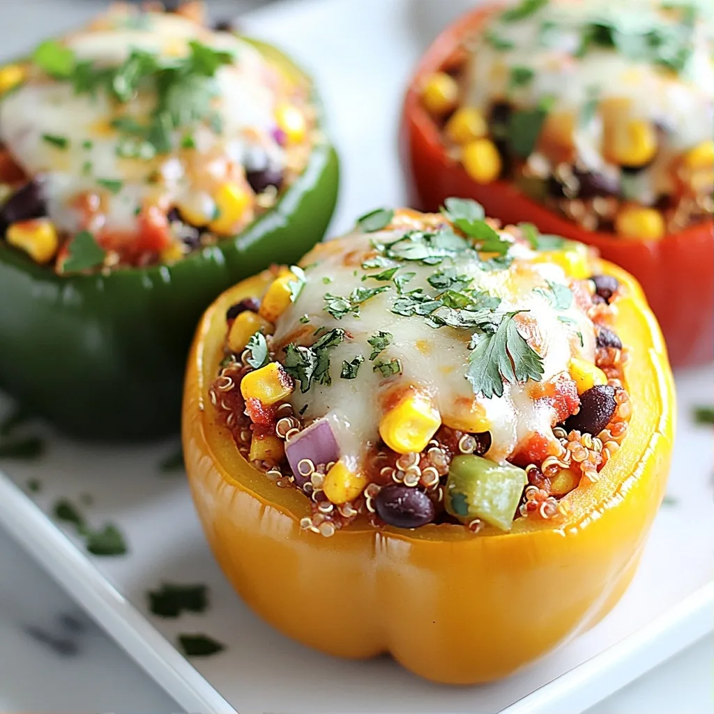 Healthy Meals Chicken and Quinoa Stuffed Bell Peppers