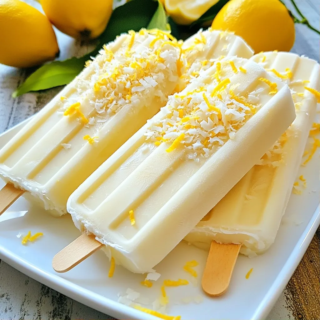 Delicious Desserts Lemon Coconut Popsicles Recipe