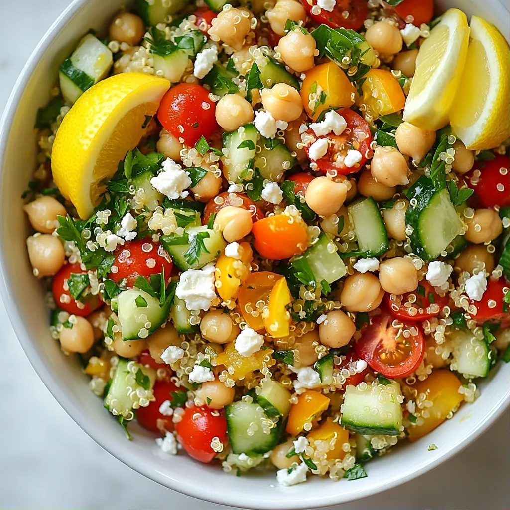 Tangy High Protein Greek Lemon Quinoa Salad Delight