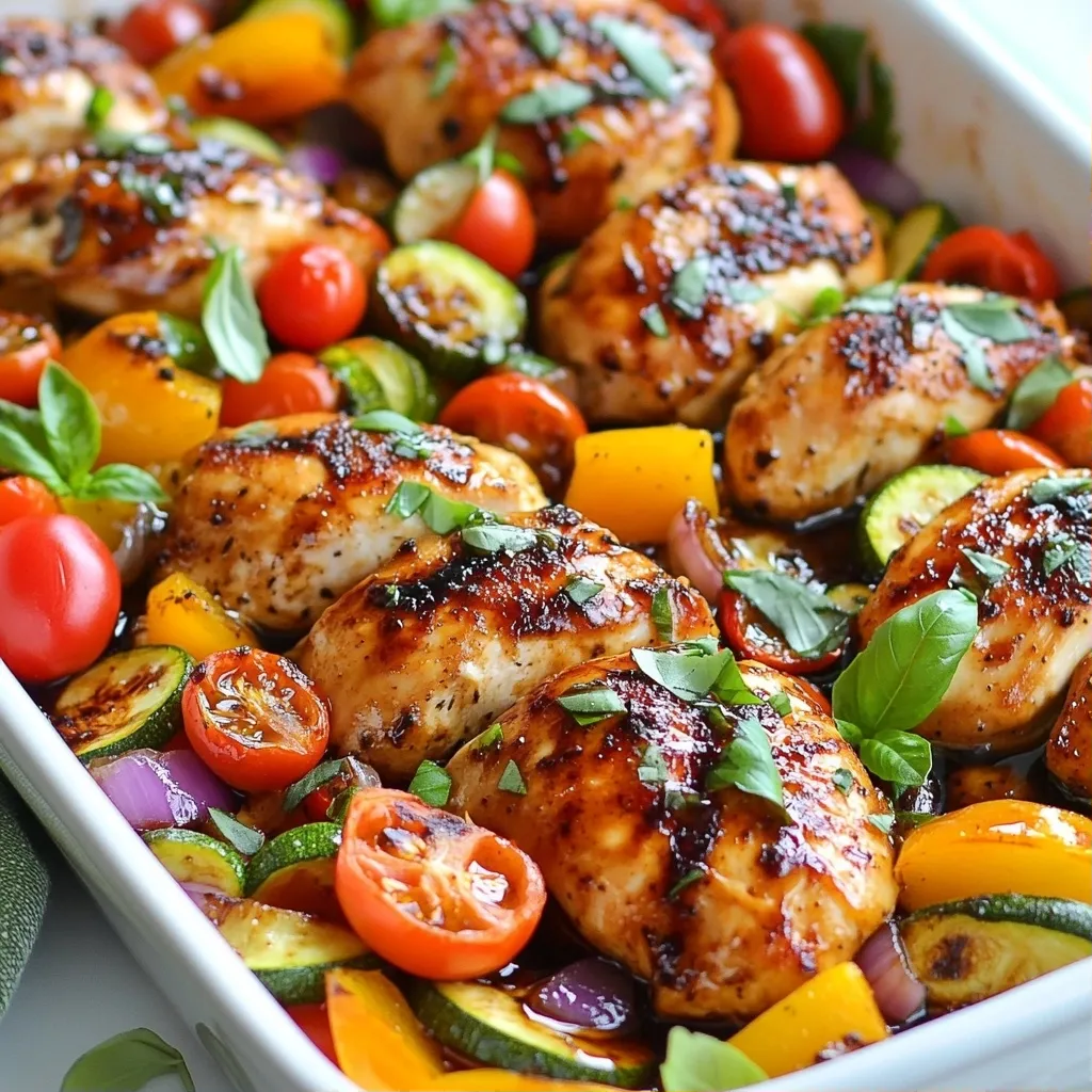 Savory Easy Dinner Recipes Balsamic Chicken & Veggies