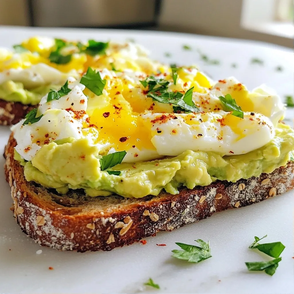 Fluffy Easy Healthy Breakfast Egg and Avocado Toast