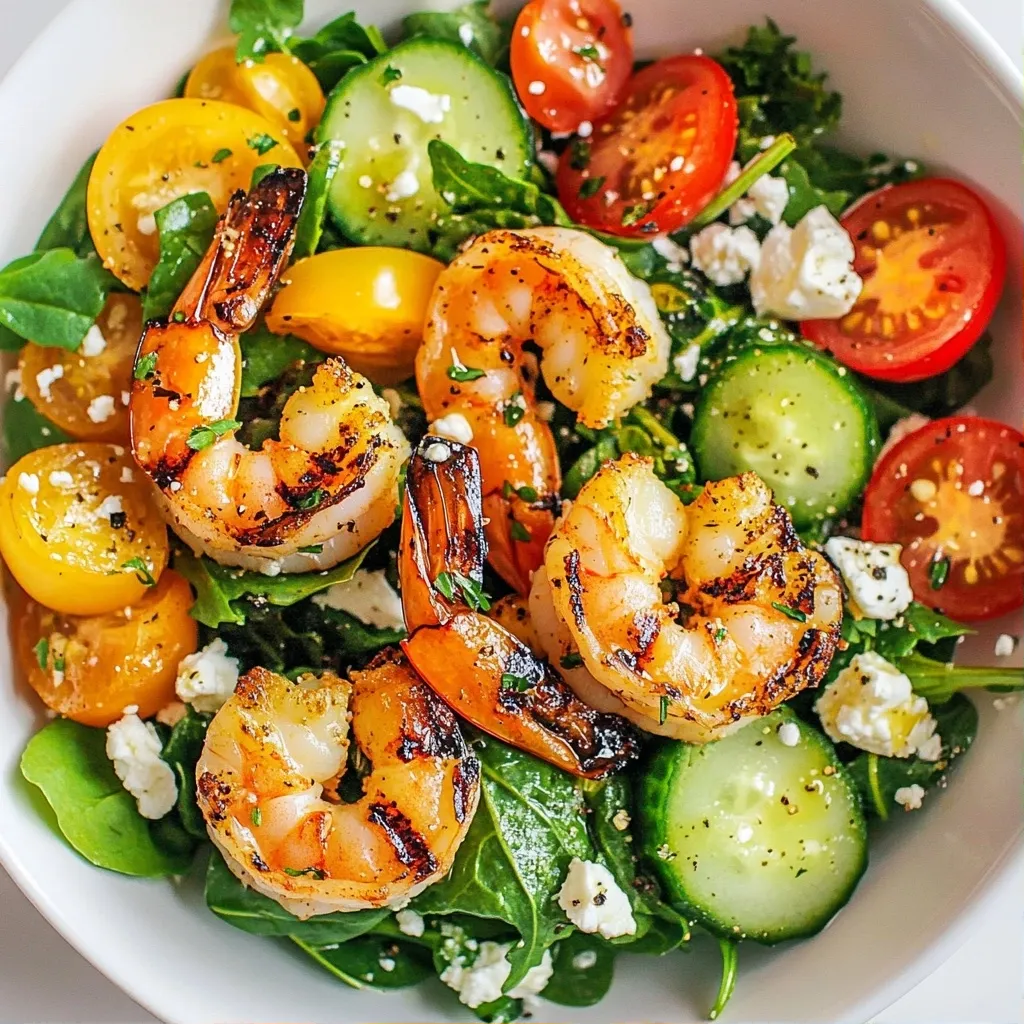 Garlicky Trend High Protein Grilled Shrimp Salad Delight