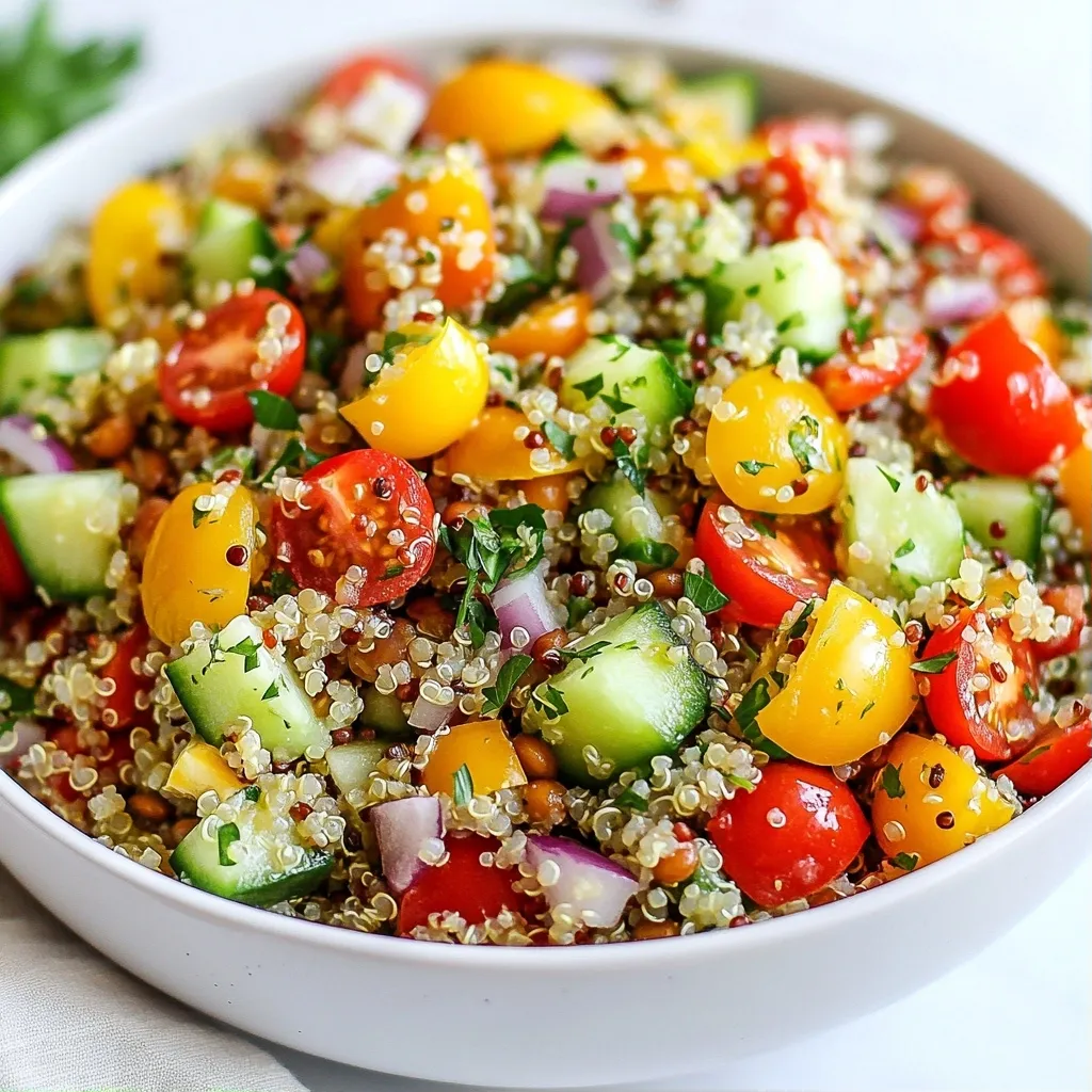 Hearty Healthy & Meal Prep Lentil Quinoa Salad Recipe