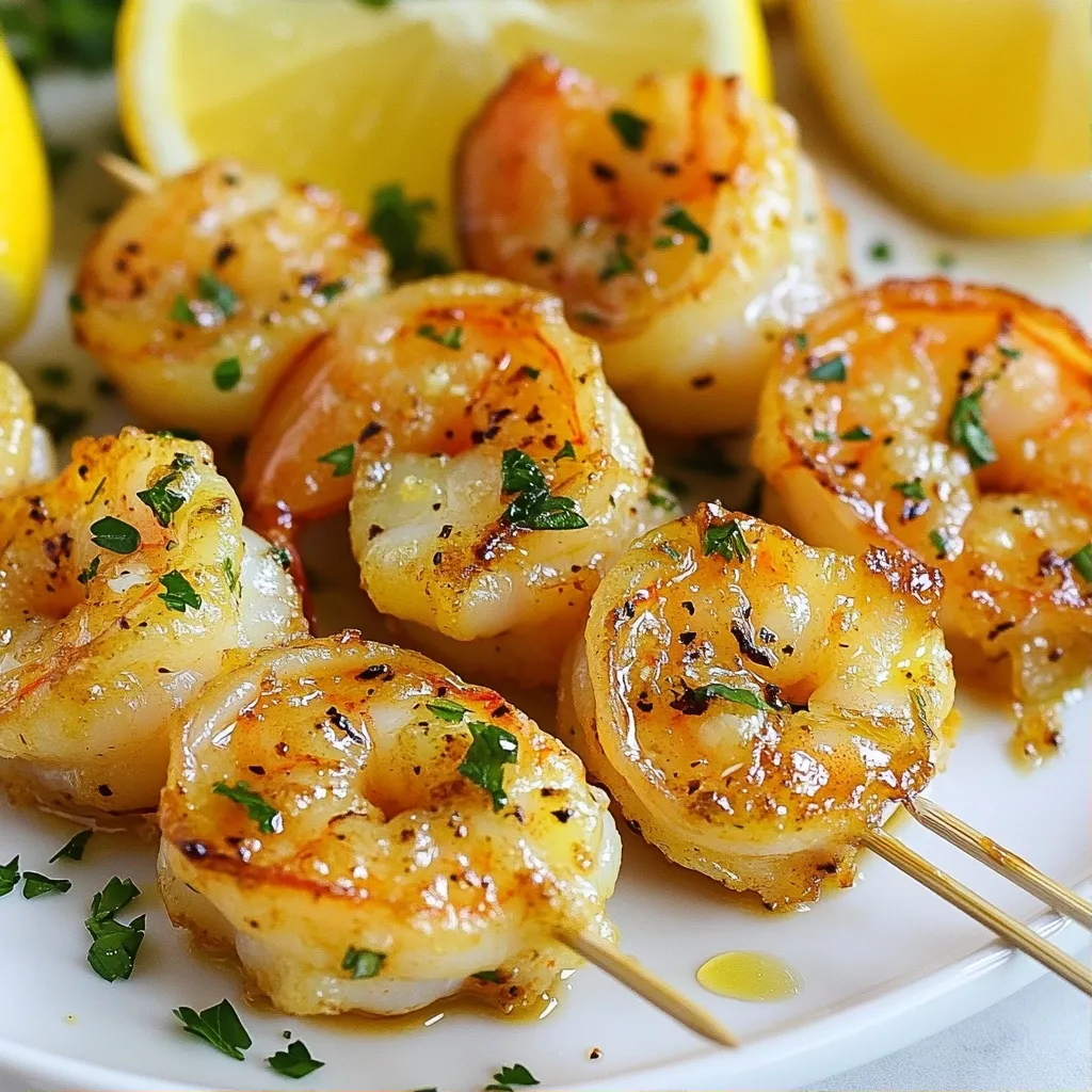 Zesty Air-Fryer Snacks Lemon Garlic Shrimp Skewers
