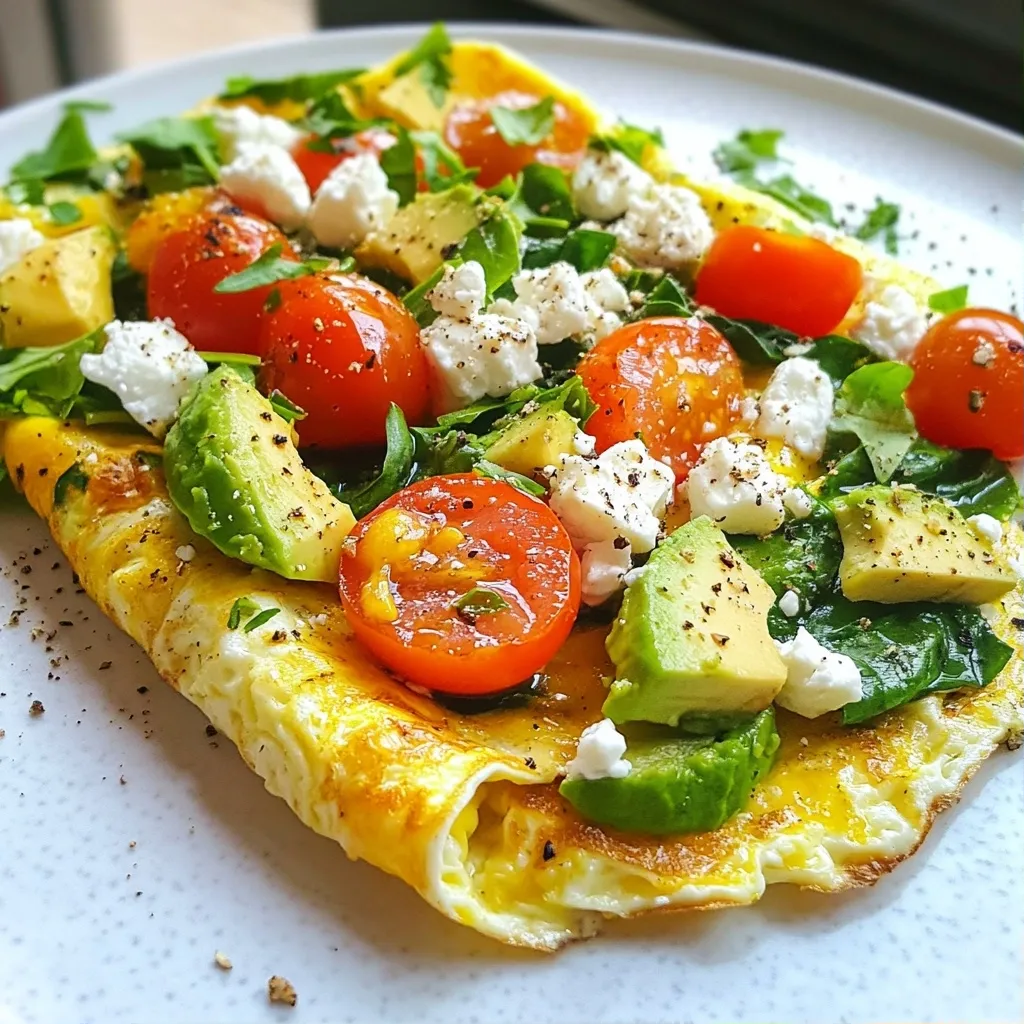Fluffy High Protein Avocado Egg White Omelette Recipe