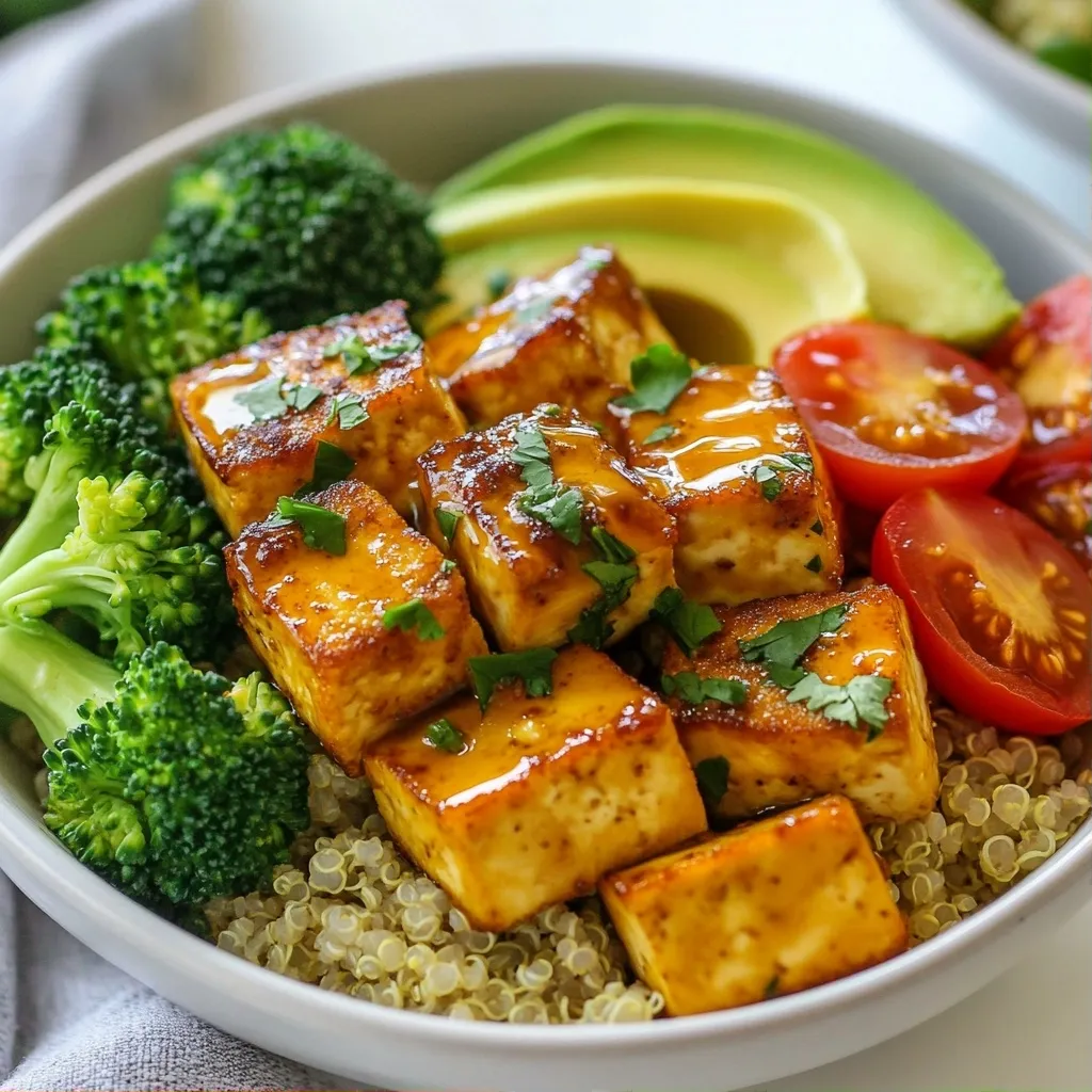 Crispy Protein-packed Honey Mustard Tofu Bowls