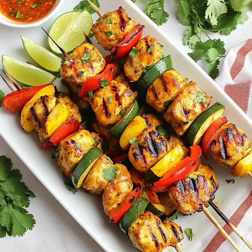 Spicy Air-Fryer Snacks Thai Curry Chicken Skewers