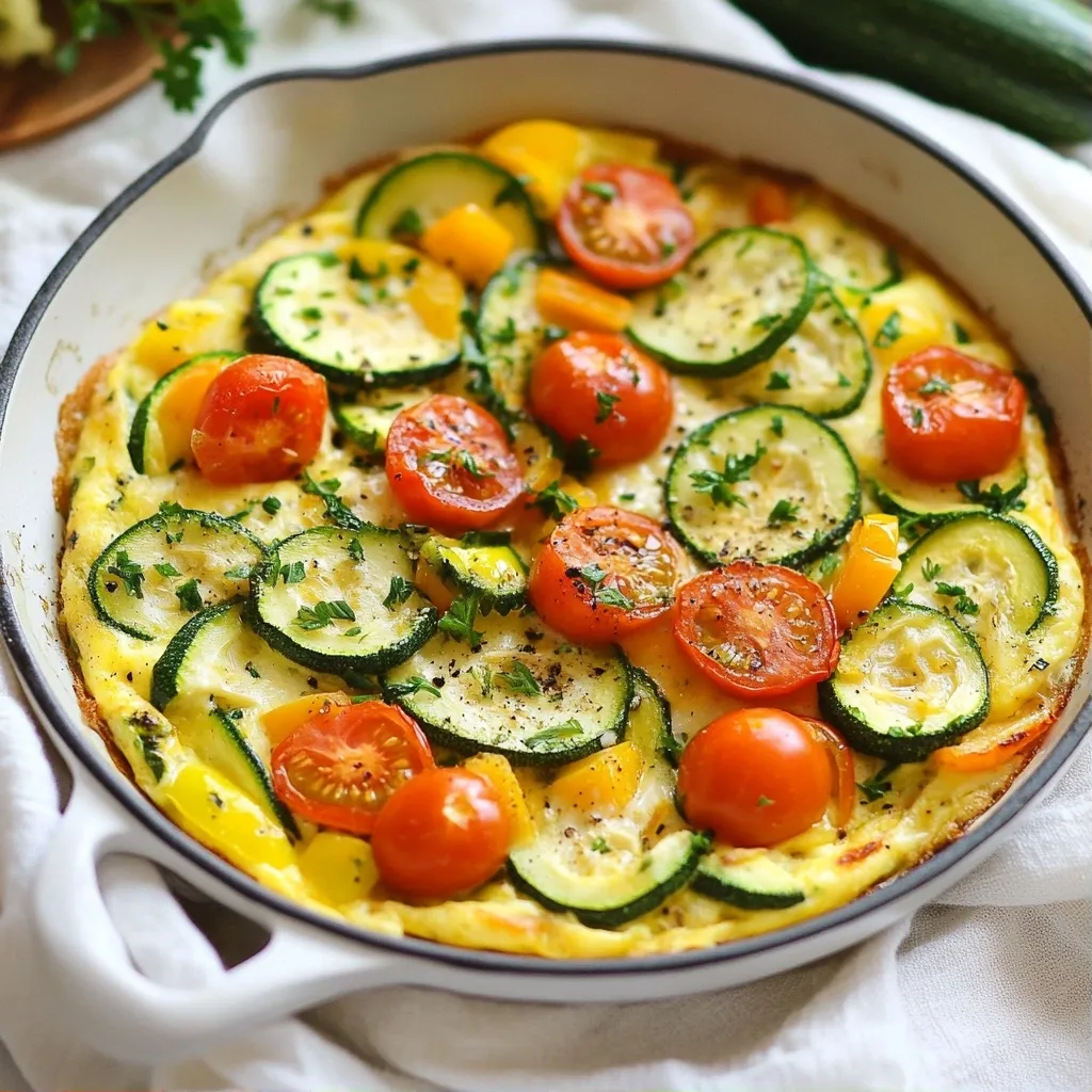 Light Healthy Breakfast Zucchini Egg White Frittata Recipe
