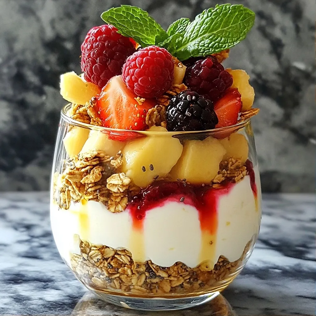 Easy Protein Greek Yogurt Parfait with Berries Treat